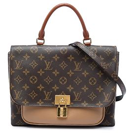 Bolsa Satchel Louis Vuitton Monogram Marignan Castanha