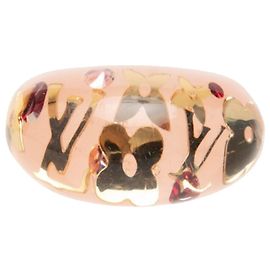 Anillo Louis Vuitton Monogram Inclusion de resina y cristales rosa