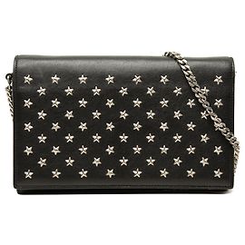 Autre Marque Borsa a tracolla Kate Wallet On Chain in pelle di vitello nera con borchie a stella Saint Laurent
