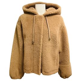Autre Marque Pologeorgis Tan Lammfelljacke mit Kapuze