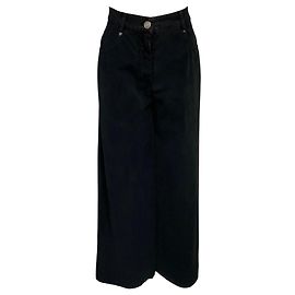 Autre Marque Calças de algodão flocado preto forte_forte
