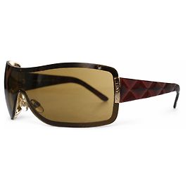 Chanel, Brown shield sunglasses with quilt