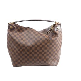 Bolso de hombro Louis Vuitton Duomo Hobo Damier Ebene en marrón