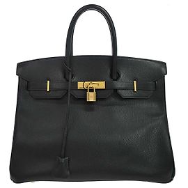 Hermès Hermes Birkin Black Ardennes with Gold Hardware 35