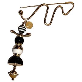 Max Mara Beaded Gold-Tone Brooch