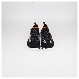 Hermès Baskets slip-on Hermes Black, White Knit Fabric Braided Bolduc Flex