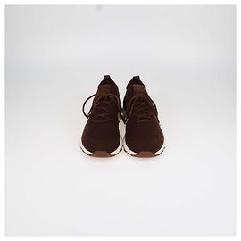Christian Dior B80 Lounge-Sneaker aus braunem Cannage-Strickgewebe und Wildleder