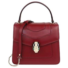Bulgari Bolsa de mão Bvlgari Serpenti Forever em couro vermelho