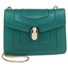 Bulgari Bvlgari Green Leather Serpenti Forever Crossbody Bag