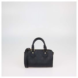 Bolsa Nano Speedy Louis Vuitton em couro Monogram Empreinte preto