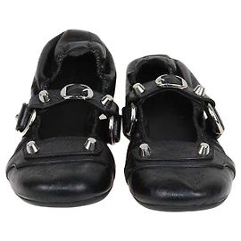 Ballerine City in pelle nera Balenciaga