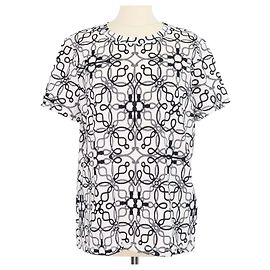 Hermès Camiseta Micro Cordeliers Piqures de algodón blanco y negro