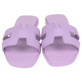 Hermès Sandales Oran Hermes en cuir Epsom Amethyste