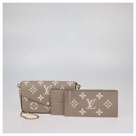 Sac Felicie Pochette Louis Vuitton en cuir Monogram Empreinte Beige