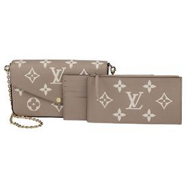 Louis Vuitton Felicie Pochette Tasche aus Monogram Empreinte Leder Beige