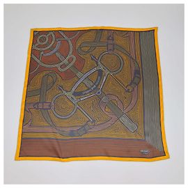 Hermès Carré Hermes Multicolor Silk Eperon D'Or Sellier 70