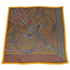 Hermès Pañuelo Hermes Multicolor Silk Eperon D'Or Sellier 70