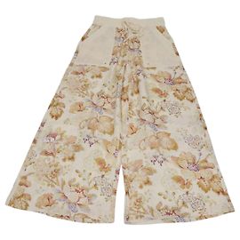 Autre Marque Pantaloni a gamba larga Alemais Cream Multicolor Linen Philomena Floral Print