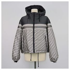 Christian Dior Grey Oblique Polyester Puffer Reversible Jacket