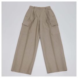 Autre Marque Pantaloni Cargo a Gamba Larga in Misto Poliestere Beige The Frankie Shop