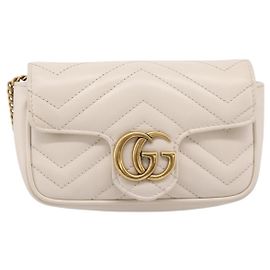 Gucci GG Marmont Flap Chain GG Coated Canvas and Leather Mini