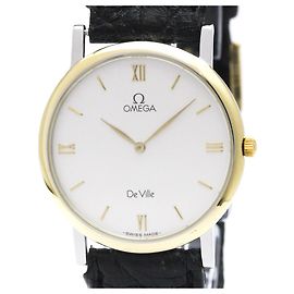 Relógio Masculino OMEGA De Ville em Aço Dourado e Couro, Quartz