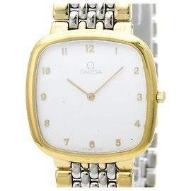 Relógio Masculino Omega De Ville em Aço Banhado a Ouro Quartz