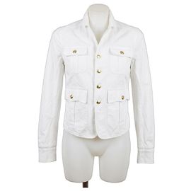 Casaco de algodão branco Dsquared2 com botões dourados