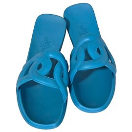 Hermès Izmir Aloha Rubber Slides - Blue