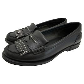 Autre Marque Saint Laurent Paris Schwarze Leder Loafer mit Nieten
