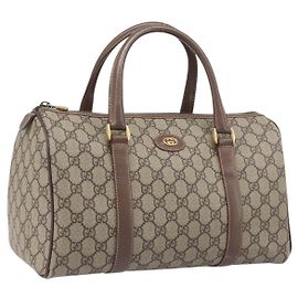GUCCI GG Supreme Boston Bag PVC Beige Gold 001 39 6842