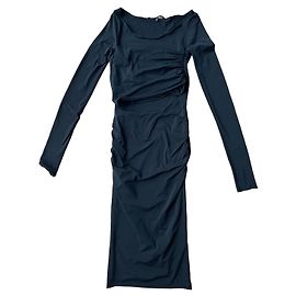 Vestido Gucci Negro Ajustado con Fruncidos