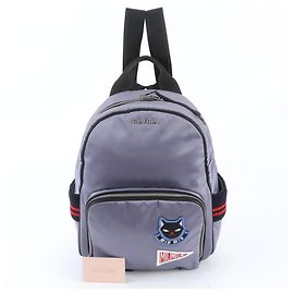 Zaino Miu Miu blu con applicazione gatto