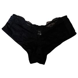 Wolford Pantalones cortos de dormir en encaje y seda negros