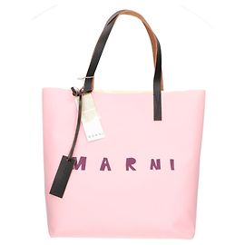 Marni Logo Tote Bag in Pink und Ivory