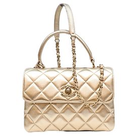 Bolsa de Ombro Chanel Gold Trendy CC Small
