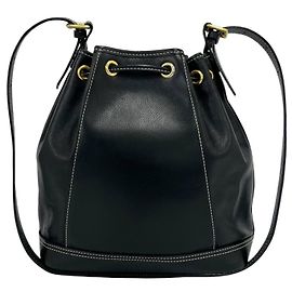 Bolso de cuero vintage con cordón Yves Saint Laurent