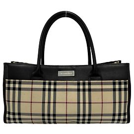 Burberry Nova Check Handtasche aus Canvas und Leder