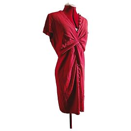 Paule Ka 'Geranium' rotes Kleid aus Triacetat und Polyester