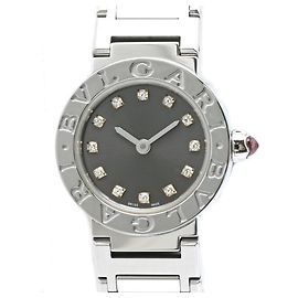 Bulgari Bvlgari Damenarmbanduhr aus Edelstahl mit 12 Diamanten