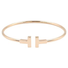 Autre Marque Pulseira com Pingente T Wire Tiffany & Co. em Ouro Rosa 18K