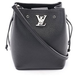 Bolsa de Ombro Louis Vuitton Nano Lockme Bucket Noir