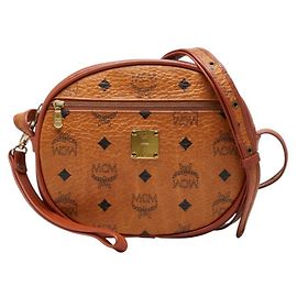 MCM Visetos Schultertasche aus braunem Leder