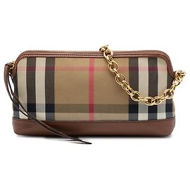 Burberry Derby Abingdon Convertible Satchel aus House Check Canvas in Braun