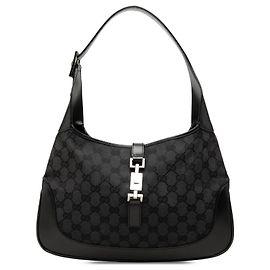 Borsa a tracolla Gucci Jackie in tela GG nera
