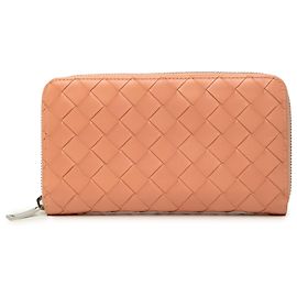 Portafoglio lungo con zip Bottega Veneta in Nappa Intrecciato arancione