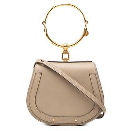 Sac Nile Chloé Petit en Cuir Beige avec Bracelet