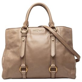 Bolsa Satchel Miu Miu Bege Vitello Shine