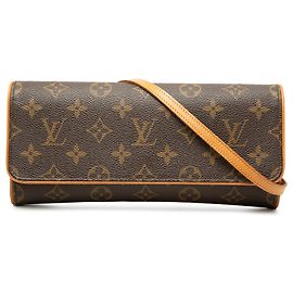Louis Vuitton Brown Monogram Pochette Twin GM