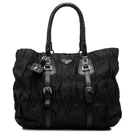 Prada Black Tessuto Gaufre Satchel